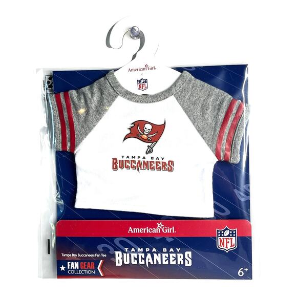 NEW American Girl Doll NFL Tampa Bay Buccaneers Fan Tee Raglan Jersey Shirt - Picture 6 of 13